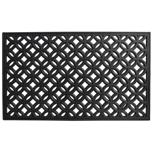 Configuracion 18 x 30 in. Circles Rubber Rectangular Doormat, Black CO2544273 - main
